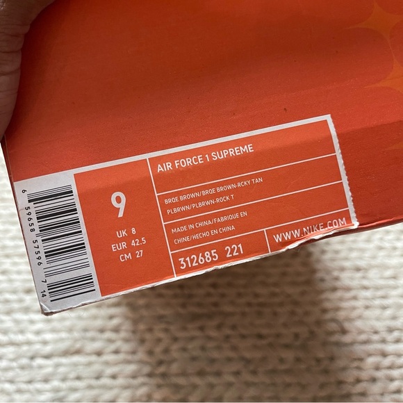 Nike Air Force 1 Supreme Ostrich 2005 Baroque Brown (DS/NIB) Size 9 Collectible - Picture 9 of 11